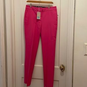 Hot pink preppy Boden Richmond pants 8 Long new with tags